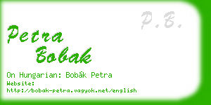 petra bobak business card