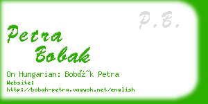 petra bobak business card